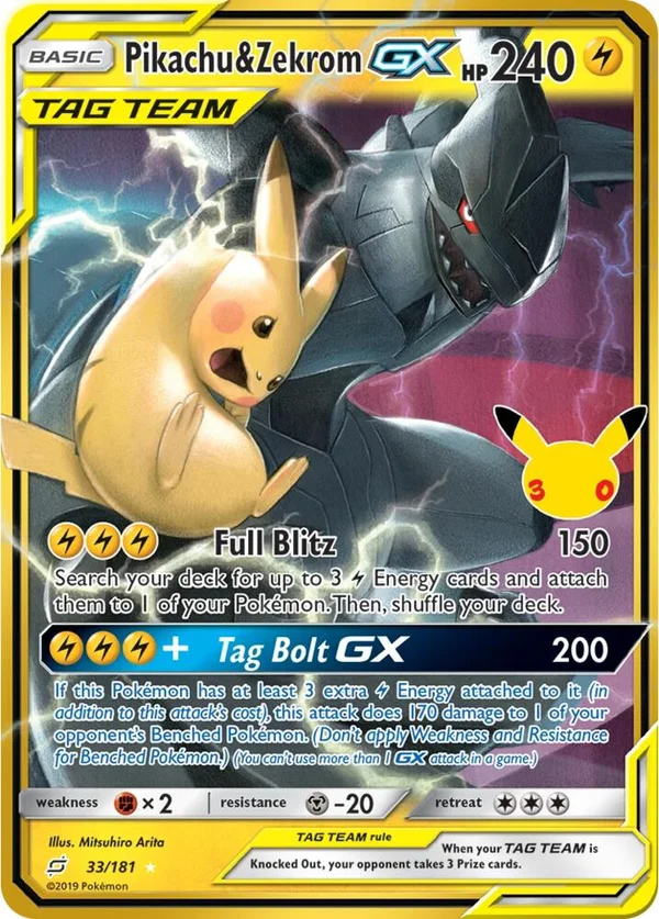 Pikachu & Zekrom GX, 30th Celebration #8