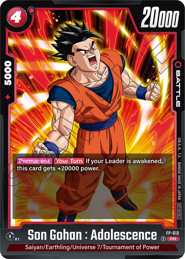 Son Gohan : Adolescence, Fusion World Promotion Cards and Packs FP-013