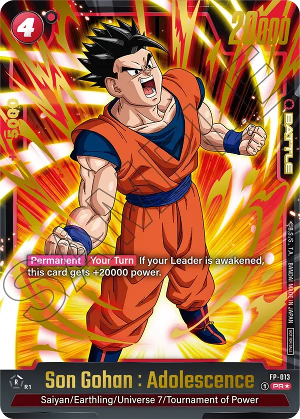 Son Gohan : Adolescence, Fusion World Promotion Cards and Packs FP-013