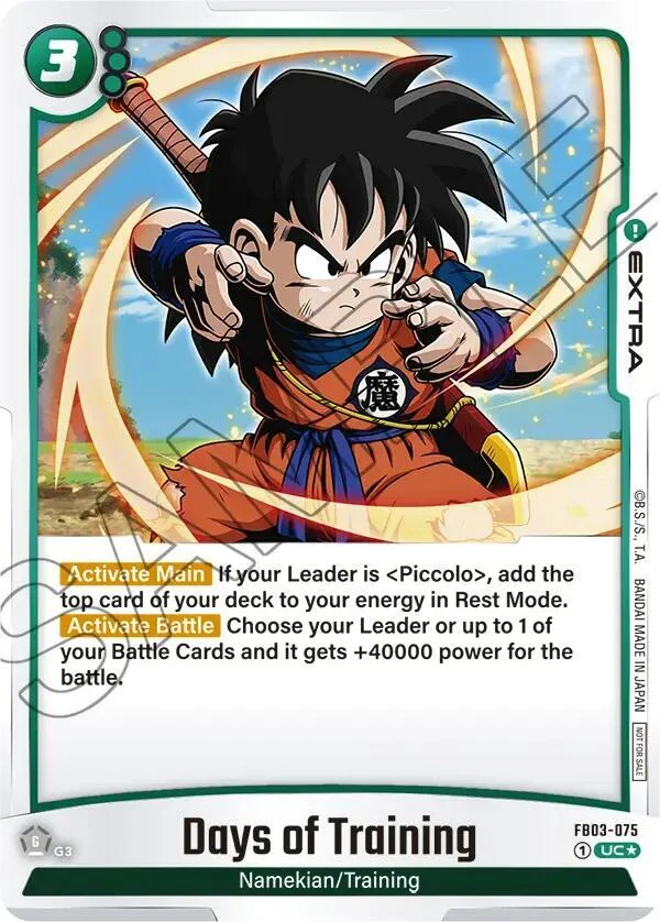 Days of Training, Tournament and Championship Promos FB03-075
