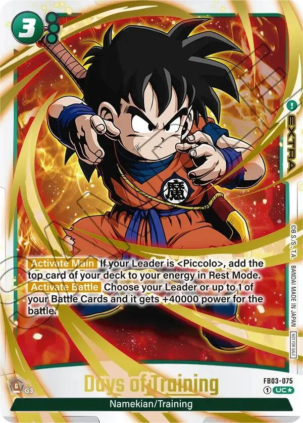 Days of Training, Tournament and Championship Promos FB03-075