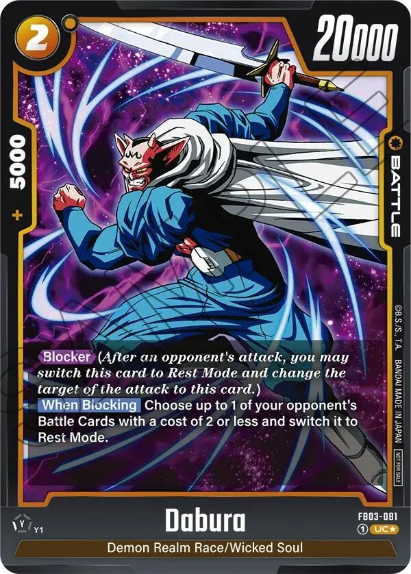 Dabura, Tournament and Championship Promos FB03-081