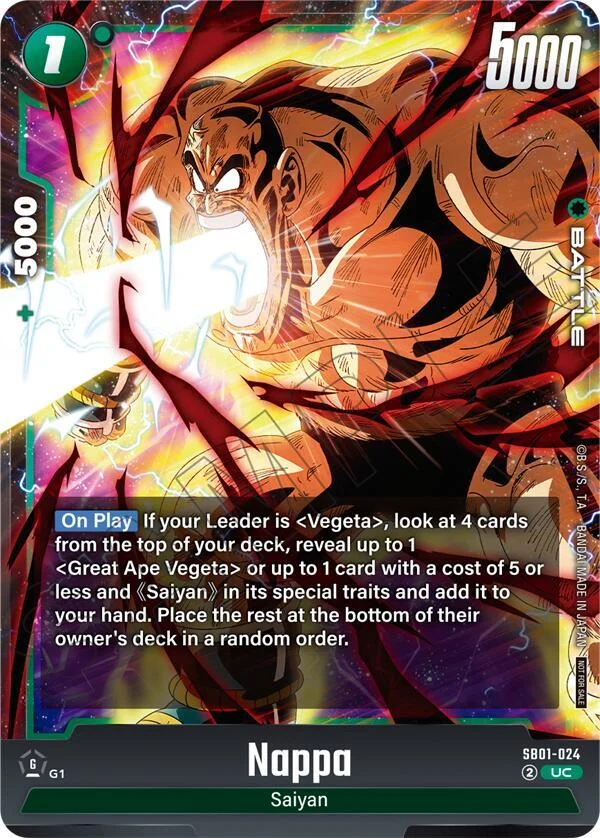 Nappa, Tournament and Championship Promos SB01-024