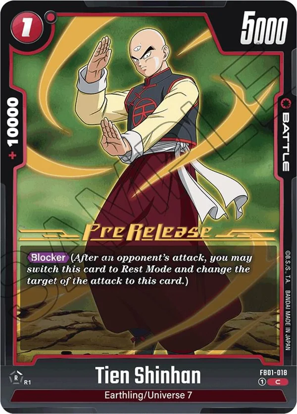 Tien Shinhan, Awakened Pulse Pre-Release Cards FB01-018