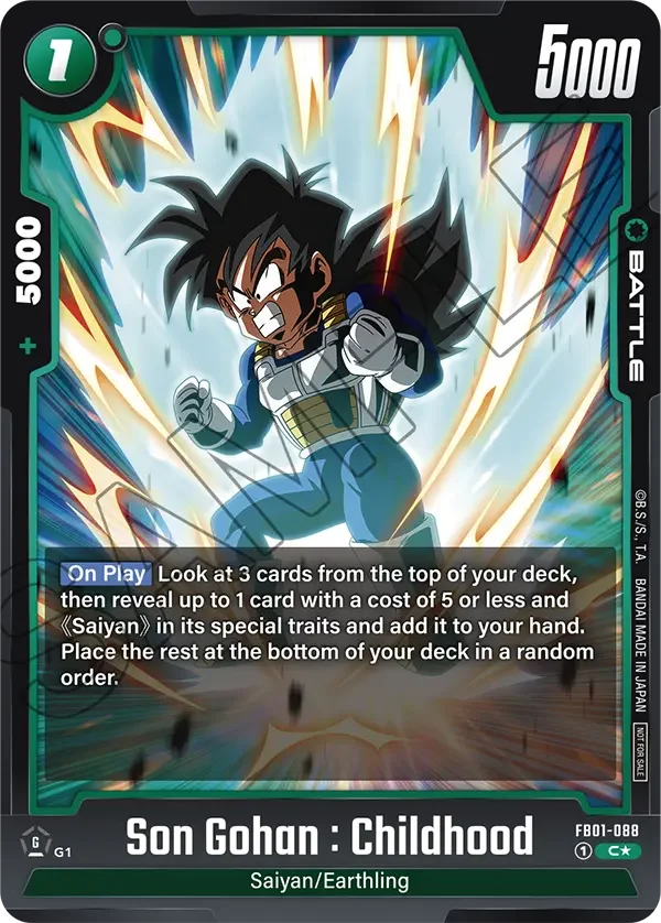 Son Gohan : Childhood, Awakened Pulse Pre-Release Cards FB01-088