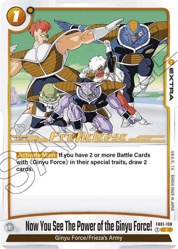 Now You See The Power of the Ginyu Force!, Awakened Pulse Pre-Release Cards FB01-138