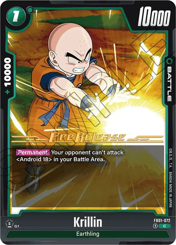 Krillin, Awakened Pulse Pre-Release Cards FB01-072