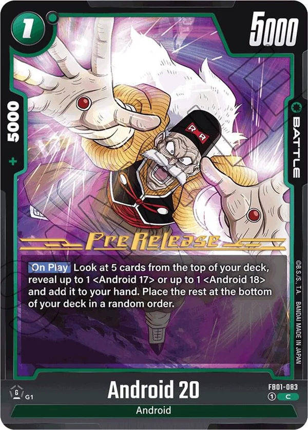 Android 20, Awakened Pulse Pre-Release Cards FB01-083
