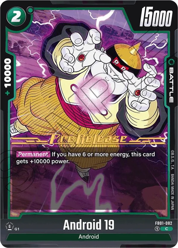 Android 19, Awakened Pulse Pre-Release Cards FB01-082