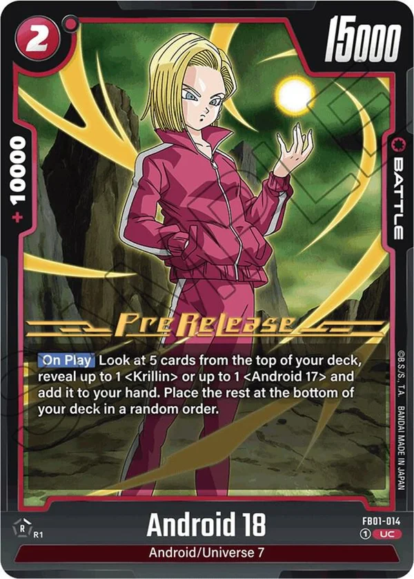 Android 18, Awakened Pulse Pre-Release Cards FB01-014
