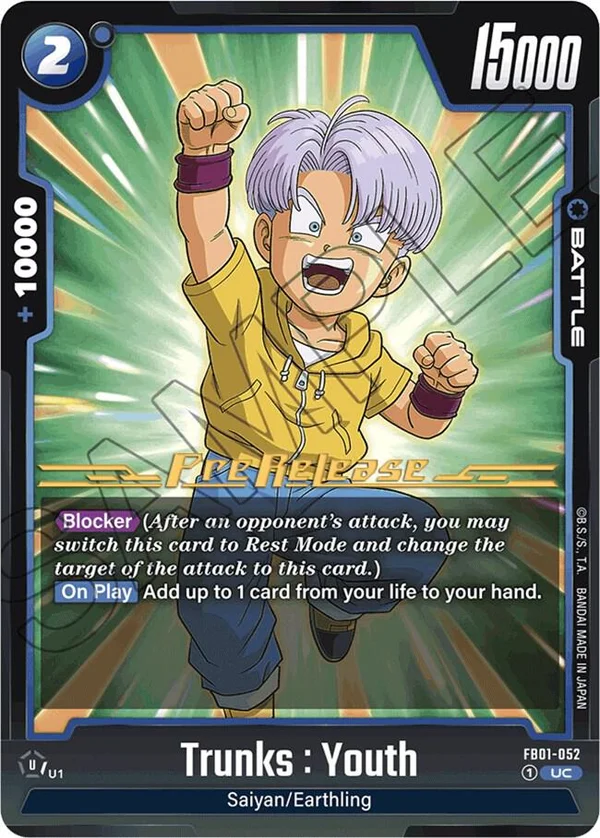Trunks : Youth, Awakened Pulse Pre-Release Cards FB01-052