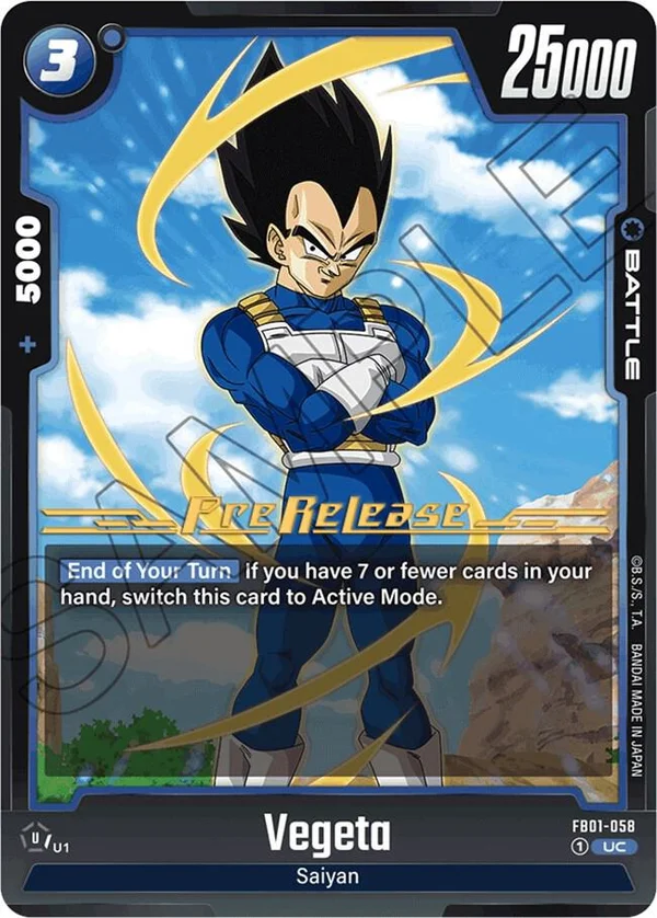 Vegeta, Awakened Pulse Pre-Release Cards FB01-058