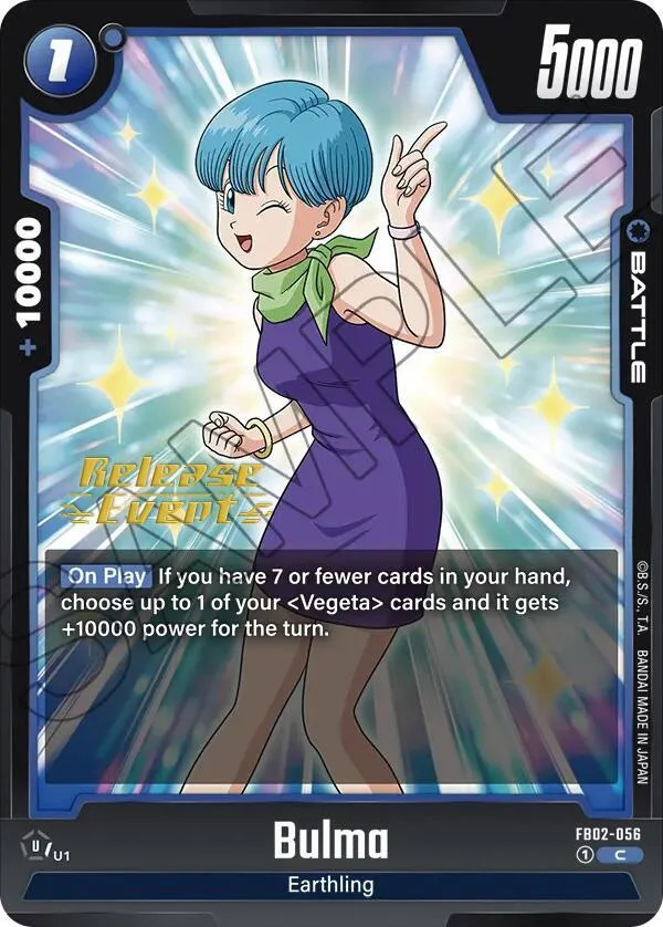 Bulma, Blazing Aura Release Event Cards FB02-056