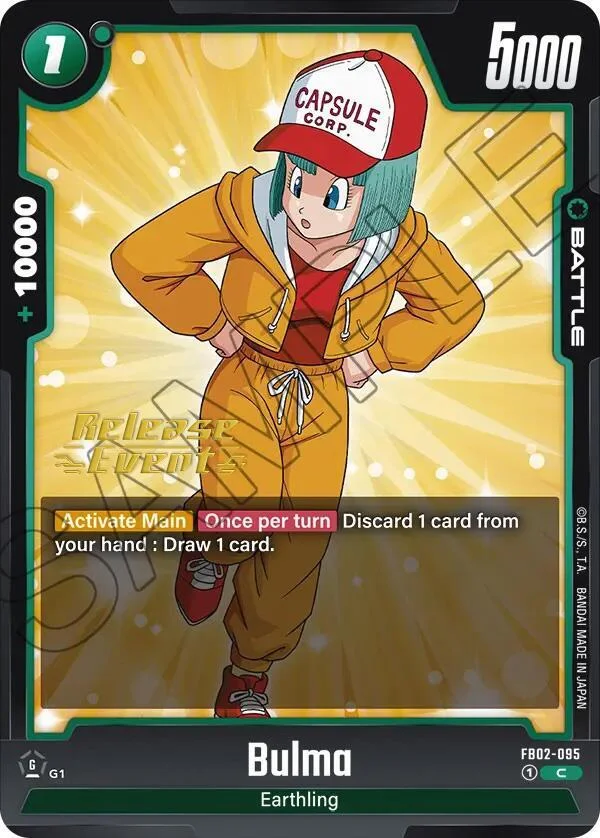 Bulma, Blazing Aura Release Event Cards FB02-095
