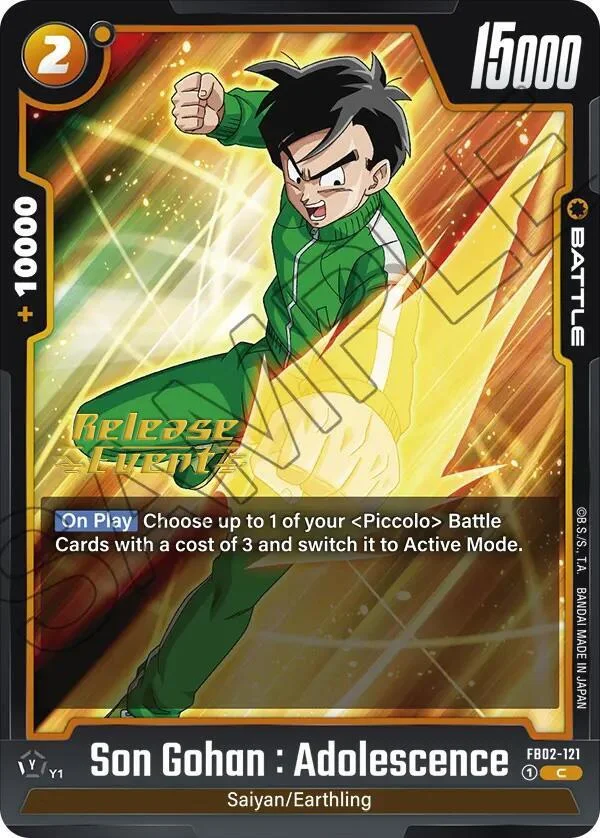 Son Gohan : Adolescence, Blazing Aura Release Event Cards FB02-121