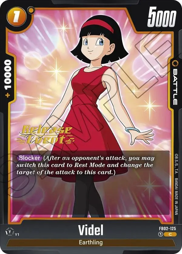Videl, Blazing Aura Release Event Cards FB02-125