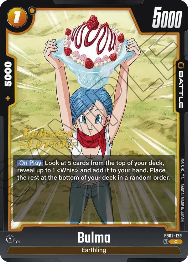 Bulma, Blazing Aura Release Event Cards FB02-129
