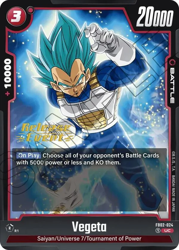 Vegeta, Blazing Aura Release Event Cards FB02-024