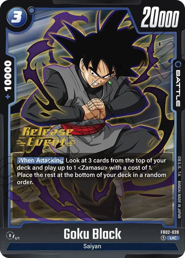 Goku Black, Blazing Aura Release Event Cards FB02-039