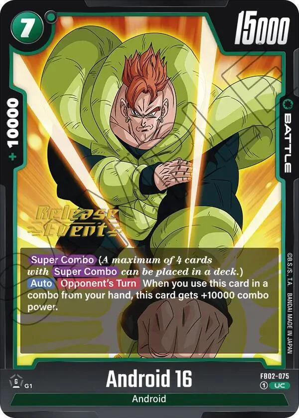 Android 16, Blazing Aura Release Event Cards FB02-075