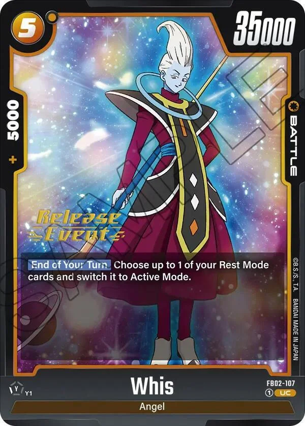 Whis, Blazing Aura Release Event Cards FB02-107