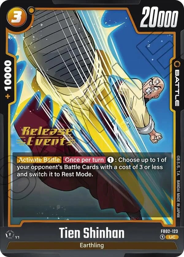 Tien Shinhan, Blazing Aura Release Event Cards FB02-123