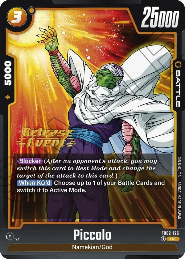 Piccolo, Blazing Aura Release Event Cards FB02-126