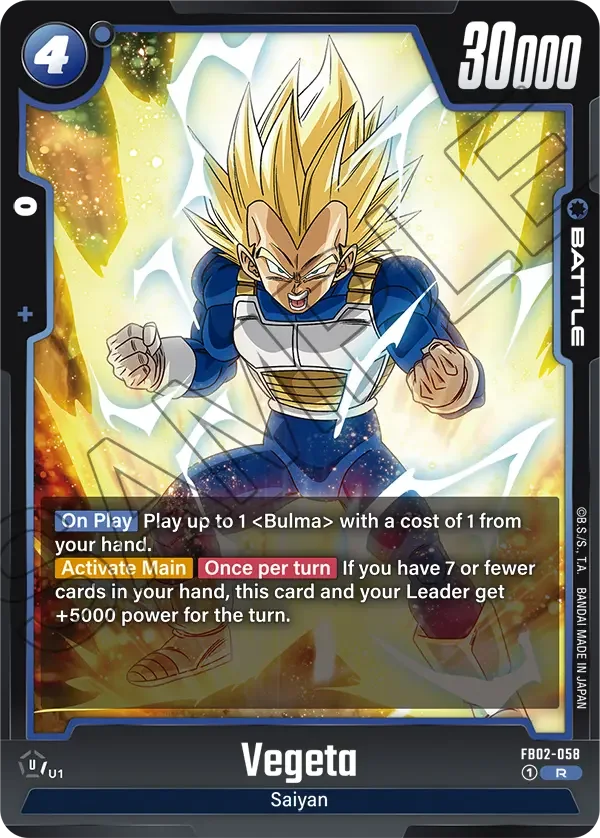 Vegeta, Blazing Aura FB02-058
