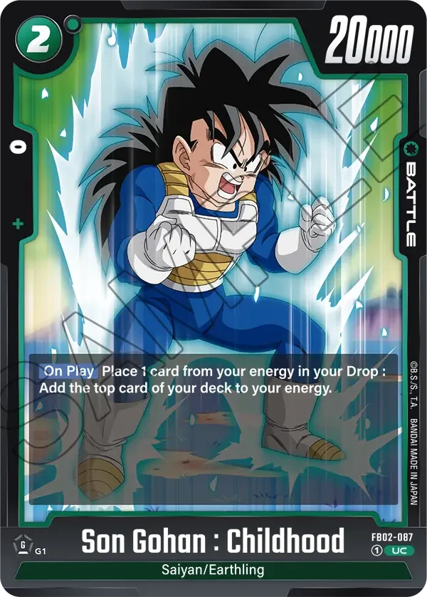 Son Gohan : Childhood, Blazing Aura FB02-087