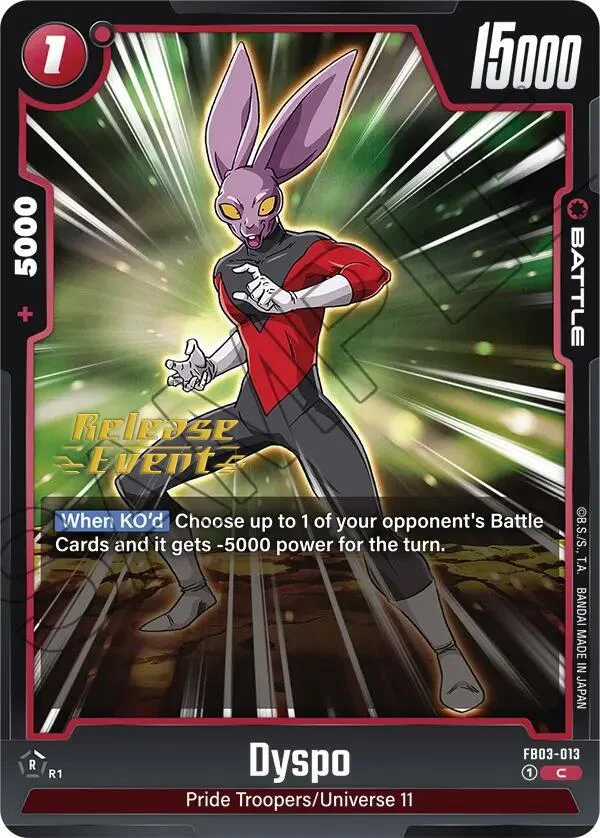 Dyspo, Raging Roar Release Event Cards FB03-013