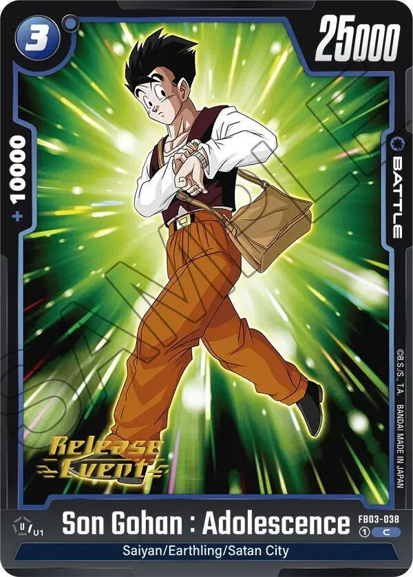 Son Gohan : Adolescence, Raging Roar Release Event Cards FB03-038