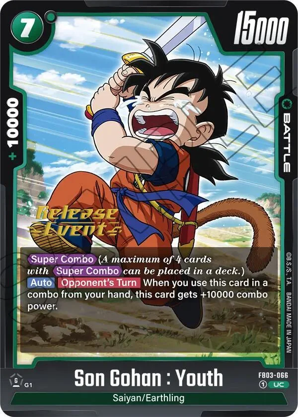Son Gohan : Youth, Raging Roar Release Event Cards FB03-066