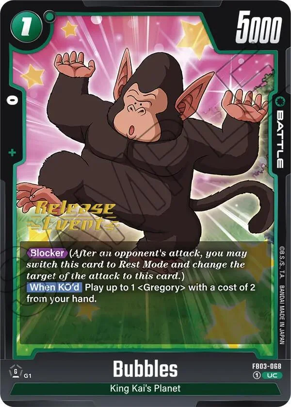 Bubbles, Raging Roar Release Event Cards FB03-068