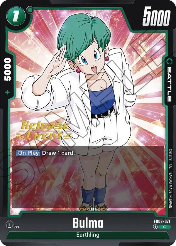 Bulma, Raging Roar Release Event Cards FB03-071