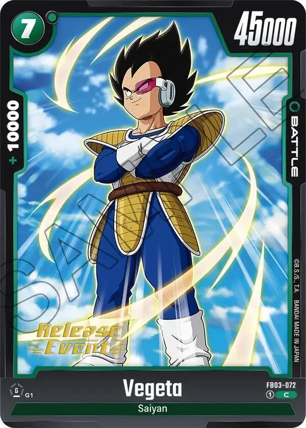 Vegeta, Raging Roar Release Event Cards FB03-072
