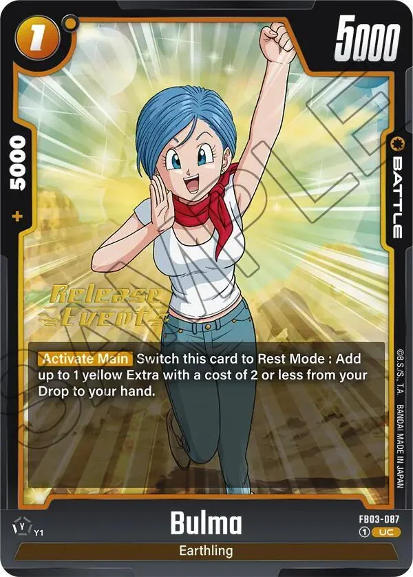 Bulma, Raging Roar Release Event Cards FB03-087