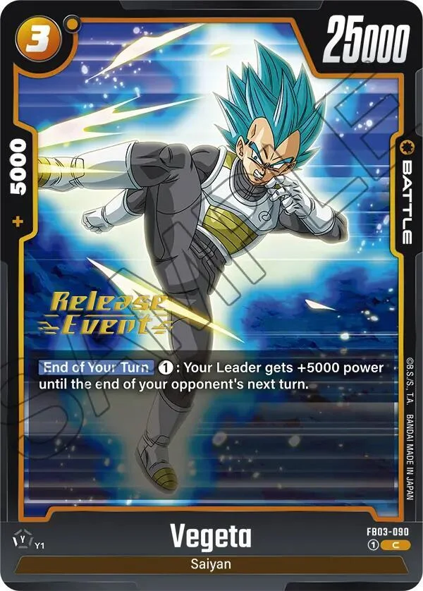 Vegeta, Raging Roar Release Event Cards FB03-090