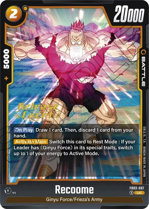 Recoome, Raging Roar Release Event Cards FB03-097