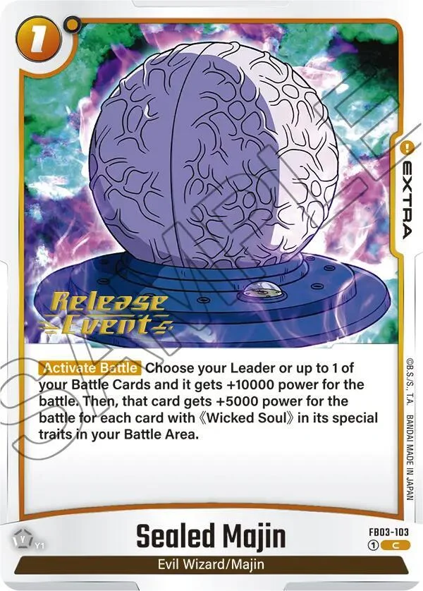 Sealed Majin, Raging Roar Release Event Cards FB03-103