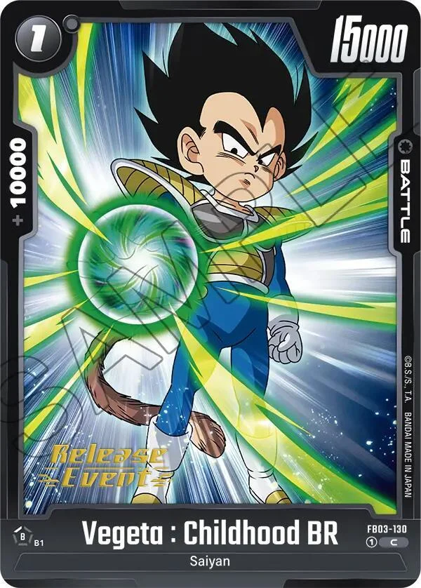 Vegeta : Childhood BR, Raging Roar Release Event Cards FB03-130