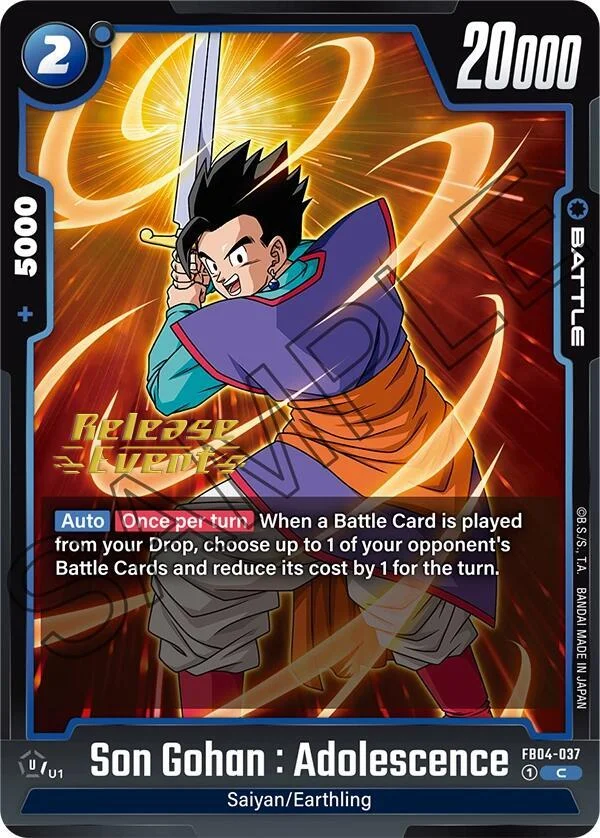 Son Gohan : Adolescence, Ultra Limit Release Event Cards FB04-037