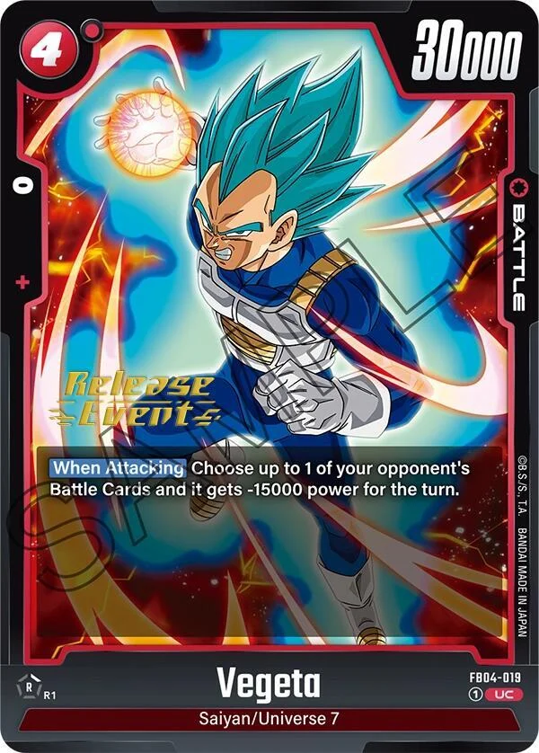 Vegeta, Ultra Limit Release Event Cards FB04-019