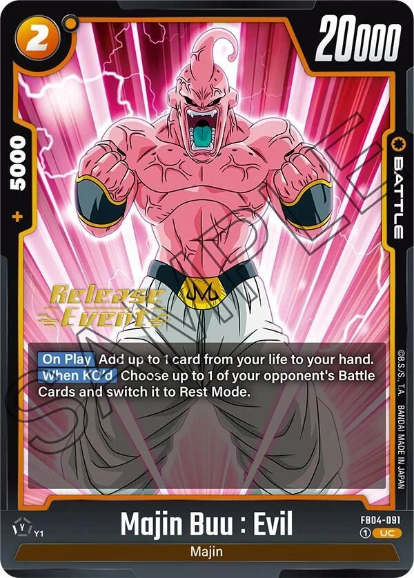Majin Buu : Evil, Ultra Limit Release Event Cards FB04-091