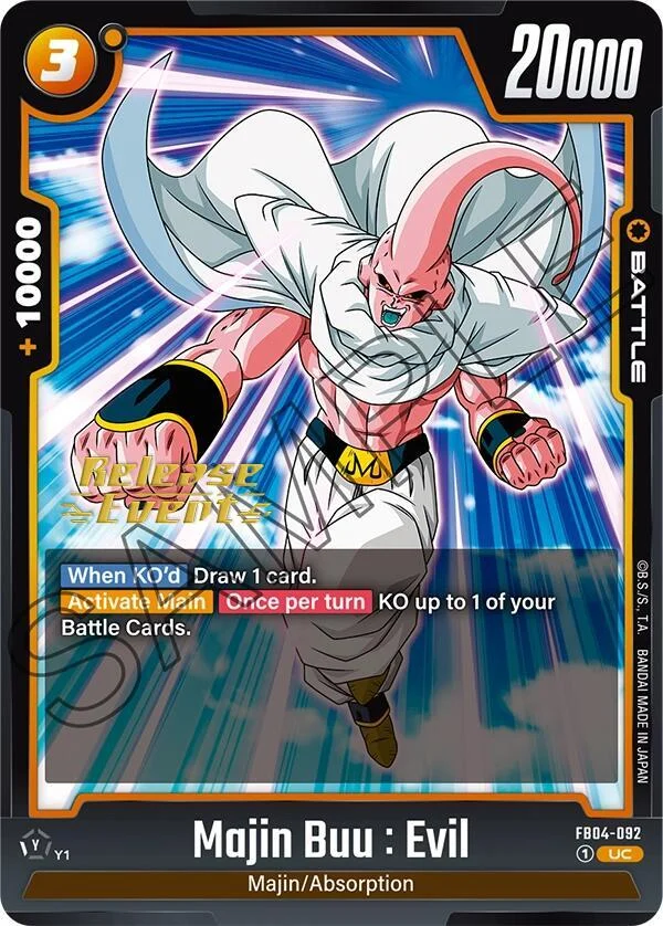 Majin Buu : Evil, Ultra Limit Release Event Cards FB04-092