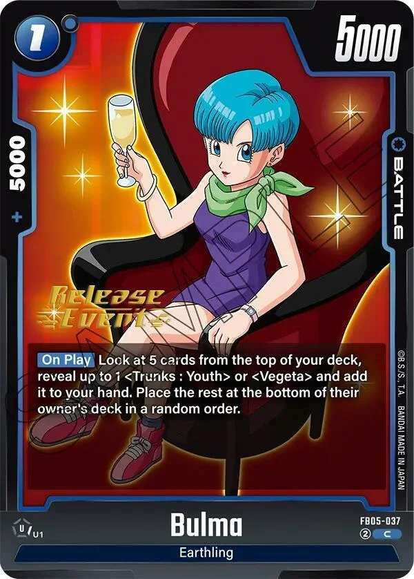 Bulma, New Adventure Release Event Cards FB05-037