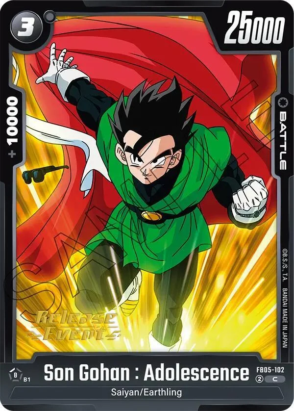 Son Gohan : Adolescence, New Adventure Release Event Cards FB05-102