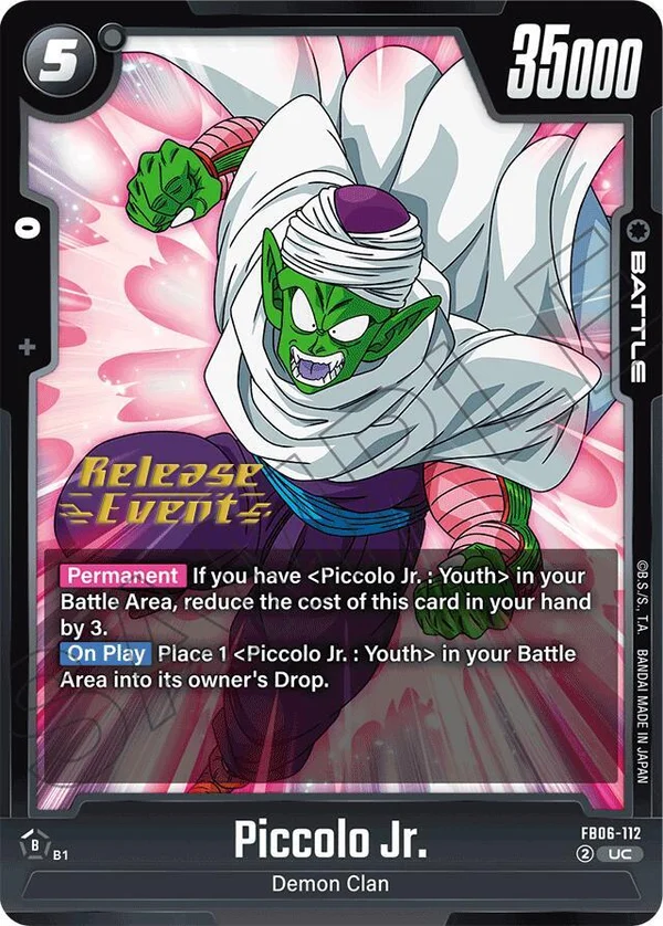 Piccolo Jr., Rivals Clash Release Event Cards FB06-112