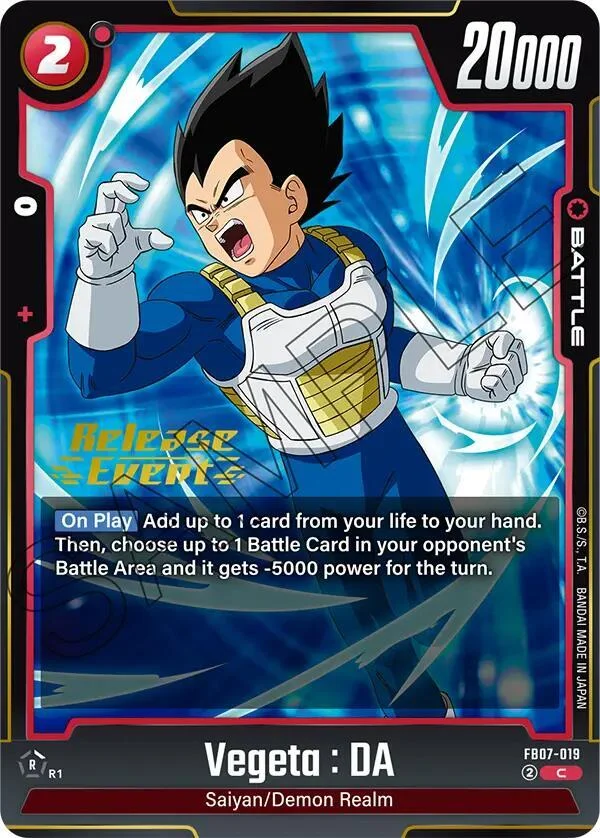 Vegeta : DA, Wish For Shenron Release Event Cards FB07-019