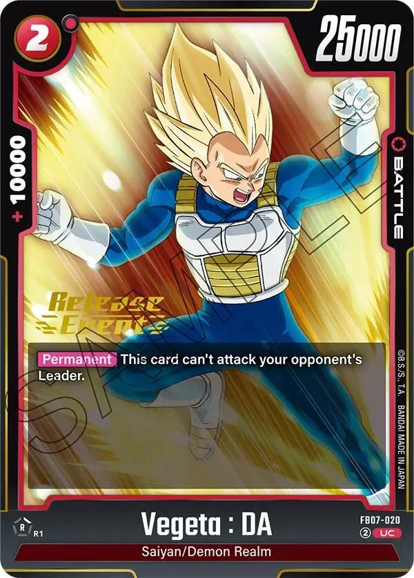 Vegeta : DA, Wish For Shenron Release Event Cards FB07-020