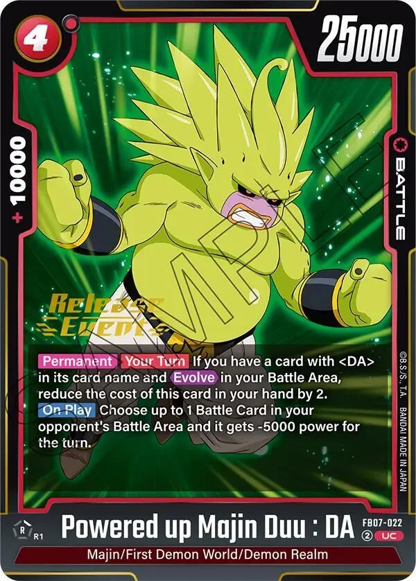 Powered up Majin Duu : DA, Wish For Shenron Release Event Cards FB07-022